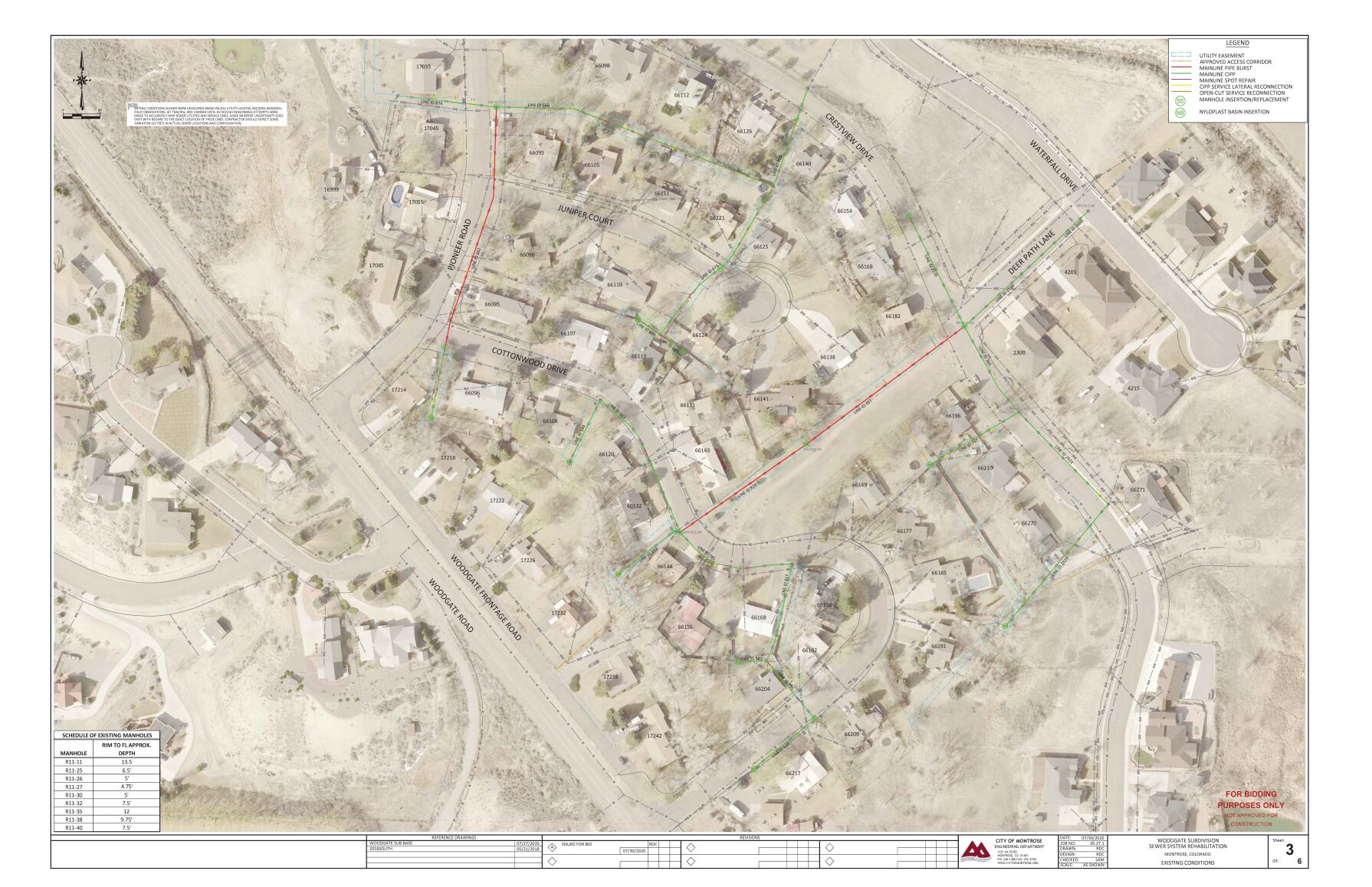 Woodgate sewer project map